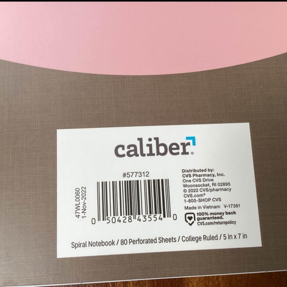 Caliber Spiral Notebook College Ruled New 80 perforated sheets 5”x7” Bundle of 3 - Picture 3 of 10